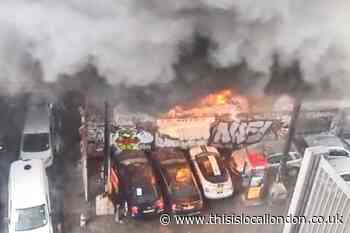 Elephant and Castle fire: Flats surrounded by smoke