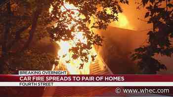 Car fire spreads to homes on Fourth Street