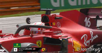 F1, GP Stiria: Leclerc, la visiera a strappo finisce sull'ala della Ferrari. VIDEO - Sky Sport
