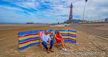 Iconic deckchairs return to Blackpool beach after ten-year absence