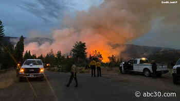 Crews battling Blue Fire near Sierra National Forest - KFSN-TV