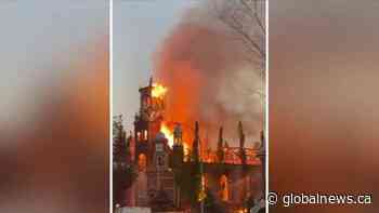 Flames engulf Catholic church in Morinville