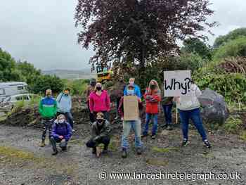 Community protests clearance work without permission at green space