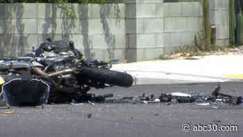 Motorcyclist killed in crash with pickup truck in northeast Fresno