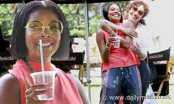 Gabrielle Union beams with joy as she larks around with La La Anthony on The Perfect Find set