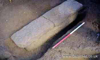Roman sarcophagus discovered in Bath contained two skeletons, with one laid at the other's feet 