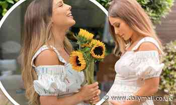 Pregnant Louise Thompson shows off her growing baby bump