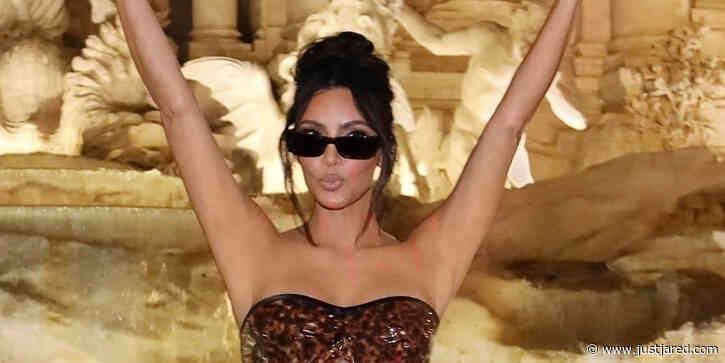 Kim Kardashian Runs Into Fans During Visit To Rome's Trevi Fountain