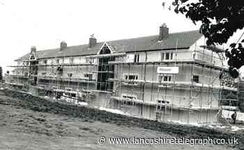 Scaffolding went up as Huncoat flats got a makeover