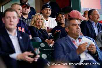 First Lady Dr. Jill Biden, Second Gentleman Doug Emhoff attend Houston Astros game - Houston Chronicle