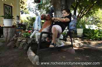 On North Street, rocking horses of Puerto Rico prance freely
