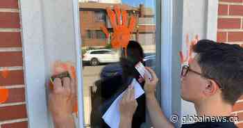 Calgary Ukrainian Catholic church targeted with red paint in overnight vandalism