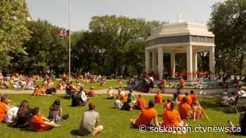 'Today is about bringing awareness': Hundreds gather to remember residential school survivors on Canada Day