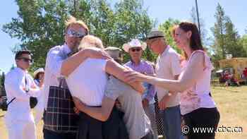 Kevin J. Johnston supporters corner Alberta Health Minister Tyler Shandro's family at Canada Day event