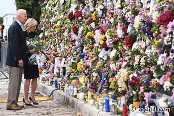 Biden, first lady stop at photo memorial in Surfside