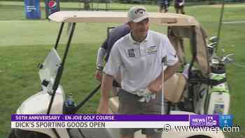Jim Furyk, Scott Parel, and Joey Sindelar get into the swing of things for the Dick's Sporting Goods Open on the Champions Tour. - WNEP Scranton/Wilkes-Barre