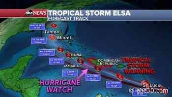 Tropical Storm Elsa strengthens, continues track toward Florida