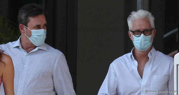 Jon Hamm Reunites with 'Mad Men' Co-Star John Slattery on Set of New Movie 'Confess, Fletch'