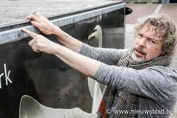 Beeldhouwer Mark Dedrie voelt zich niet bedreigd door beschietingen aanhangwagen