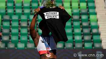 Asked about protesting if she reaches Olympic podium, Gwen Berry says: 'We'll see'