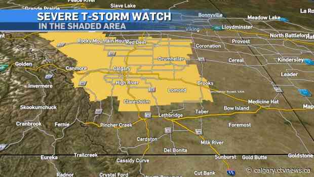 Severe thunderstorm watch in place for Calgary, parts of southern Alberta