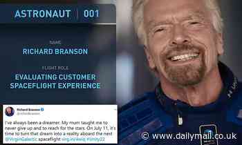 Richard Branson 'expecting the... trip of a lifetime' when he rockets into space on July 11