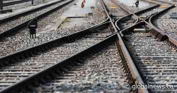Crews working to clean liquid asphalt spill after train derailment north of Red Deer