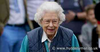 Smiling Queen in high spirits  at horse show