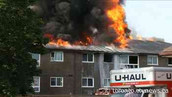 Ontario Fire Marshal investigating after blaze rips through Oshawa apartment building