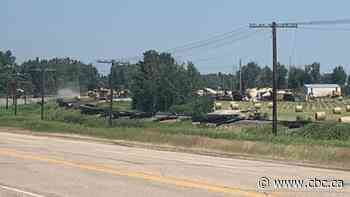 23 train cars, including one carrying liquid asphalt, involved in Friday derailment in central Alberta