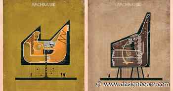 federico babina illustrates mythological creatures merged with architecture - Designboom