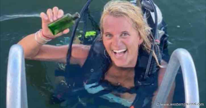 Diver Cleaning Bottom of Boat Sees Unremarkable Green Bottle on River Bottom, Knows It's Something Special When 1 Word Becomes Visible