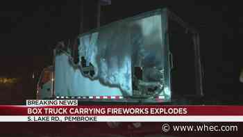 Box truck carrying fireworks explodes in Genesee County