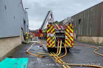 Fifty firefighters tackle huge fire at Blackburn industrial estate