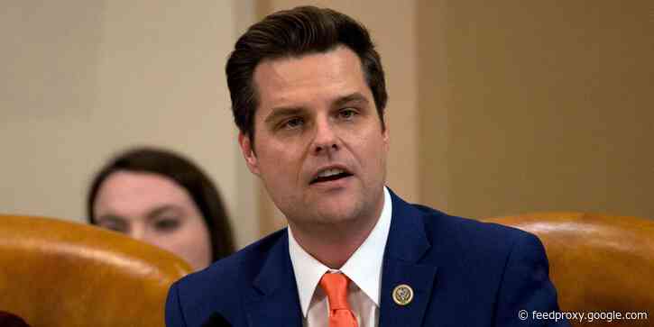Rep. Matt Gaetz promises a crowd he'll nominate Donald Trump for House Speaker