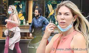 Frankie Essex cuts a casual figure while shopping for a Rolex watch with boyfriend Luke Luv