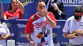 Joey Chestnut breaks record by eating 76 hot dogs in 10 minutes