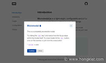 Micromodal.js – A WAI-ARIA Compliant Modal Script Focused On Accessibility