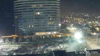 Florida collapse condo demolished amid safety concerns; death toll at 24 | LIVE LOOK