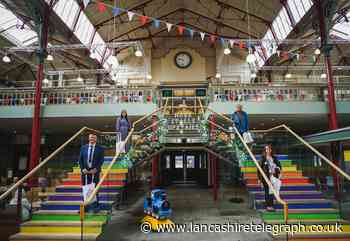 Accrington Market Hall says thank-you with rainbow steps