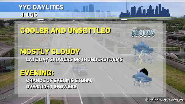 Cooler and unsettled weather to begin the week in Calgary