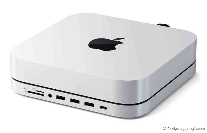 Apple Mac Mini USB-C hub, stand and external SSD