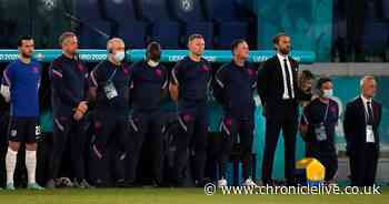 Graeme Jones and the England coaching staff behind Gareth Southgate at Euro 2020 - Chronicle Live