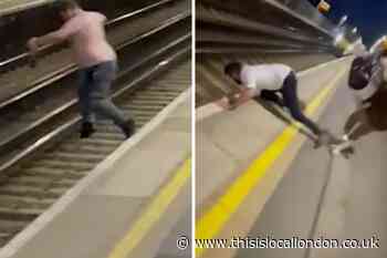 Video shows man jumping onto tracks at Belvedere station