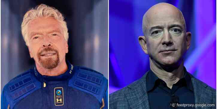 Virgin Galactic founder Richard Branson says 'honestly, there isn't' any competition between him and Jeff Bezos on upcoming spaceflights