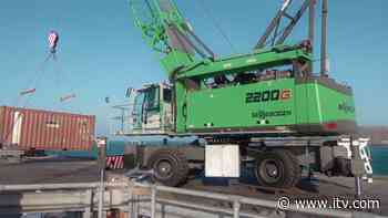 Alderney's new harbour crane breaks down, prompting food supply fears - ITV News