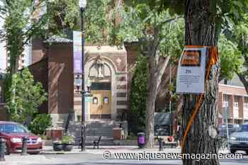 Graffiti on Saskatoon Catholic cathedral after unmarked graves found - Pique Newsmagazine