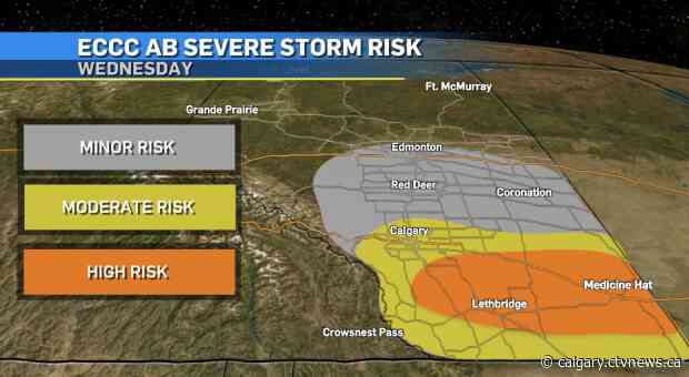 Warmer and wet weather in southern Alberta ahead of the weekend, severe storms possible