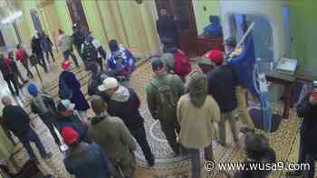 Video appears to show Capitol riot suspect Bruno Cua punching, slamming police into door - WUSA9.com