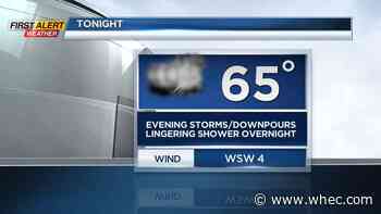 First Alert Weather: Heavy, thundery downpours Thursday evening, clouds and rain linger Friday